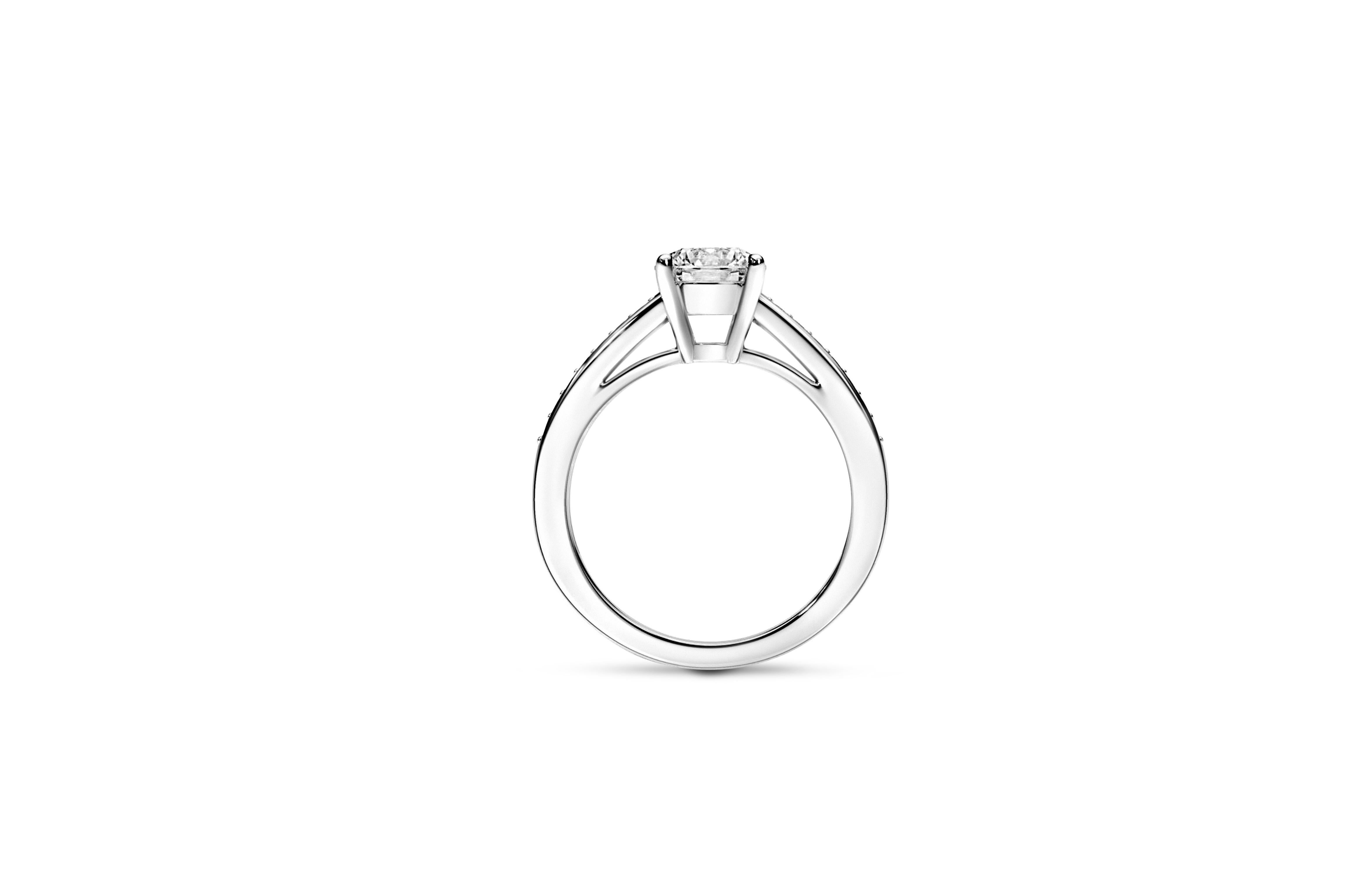 1 ct Round diamond moissanite 14k gold ring 3