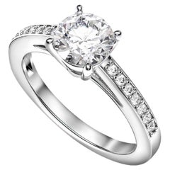 1 ct Round diamond moissanite 14k gold ring