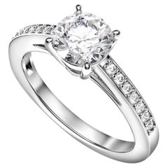 1 Karat runder Diamant Moisanit 14k Gold Ring