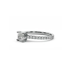 1 ct Runder Moissanit 14k Gold Verlobungsring