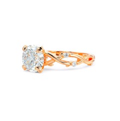 1 ct Round moissanite 14k gold engagement ring