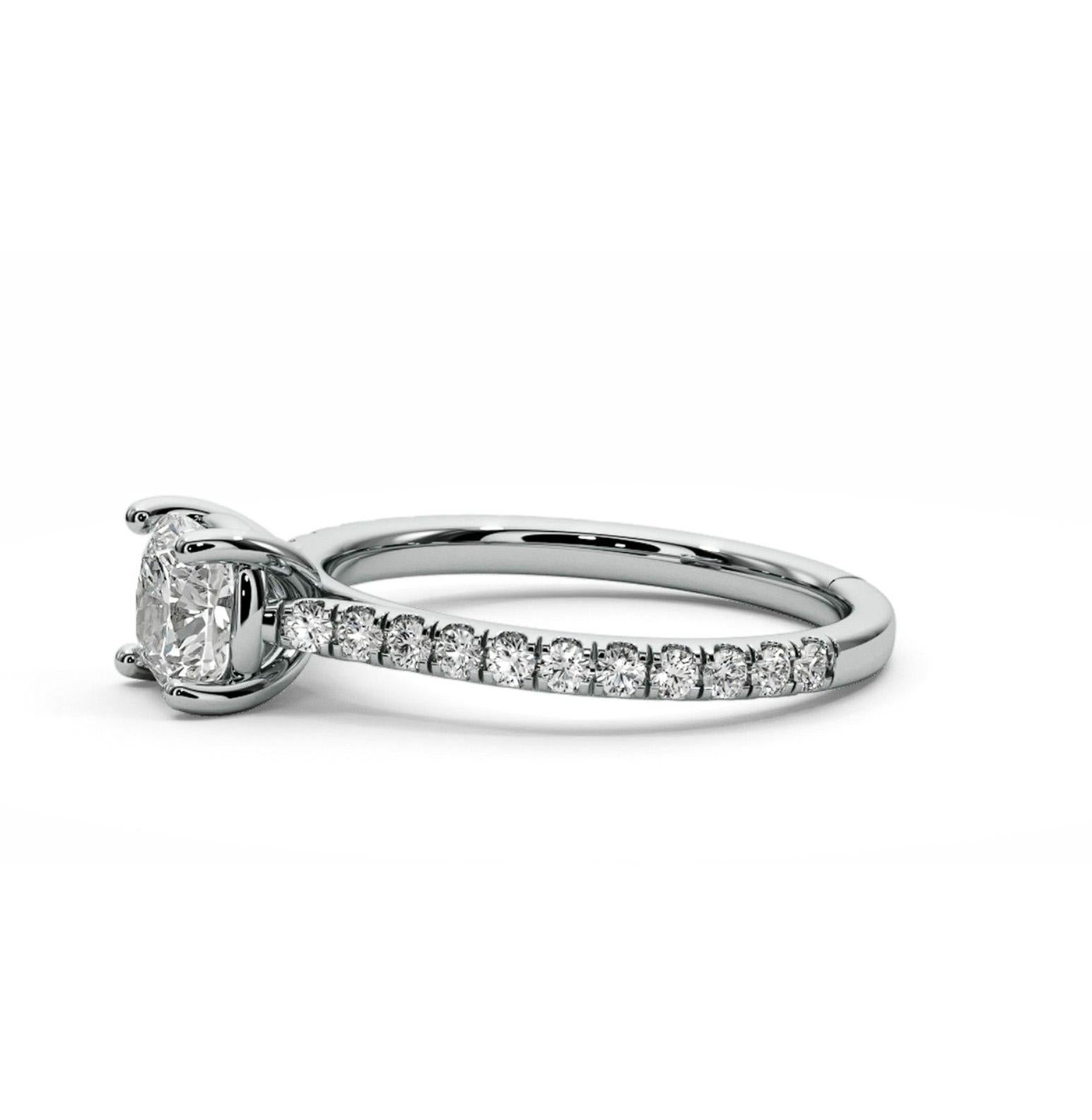 For Sale:  1 ct Round moissanite 14k gold engagement ring 3