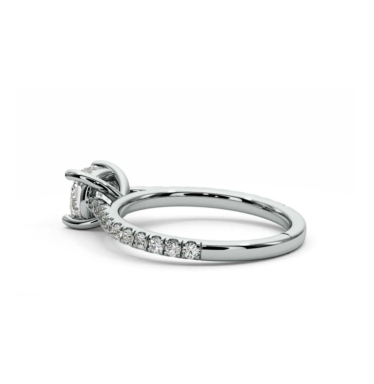 For Sale:  1 ct Round moissanite 14k gold engagement ring 4