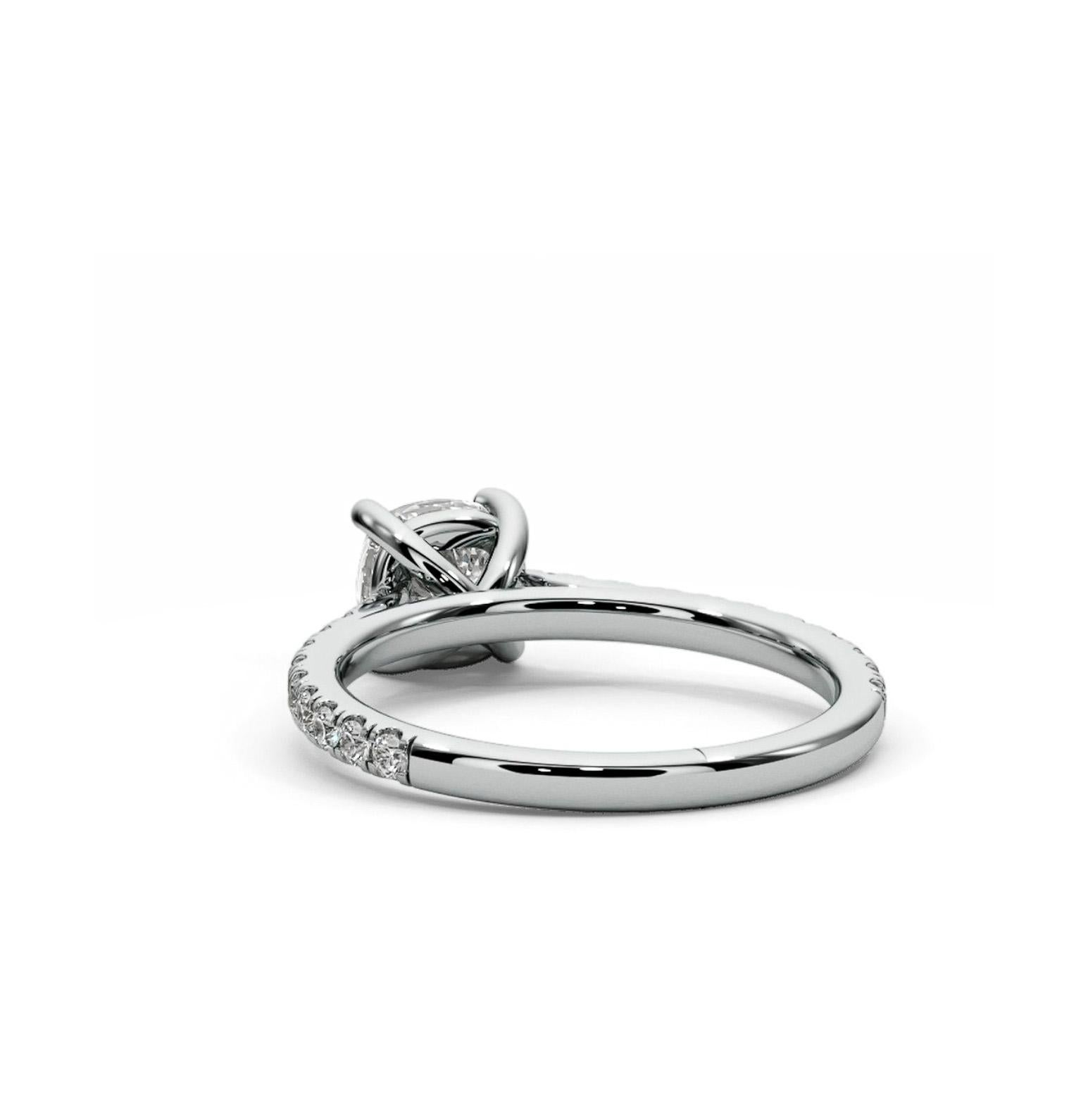 For Sale:  1 ct Round moissanite 14k gold engagement ring 5