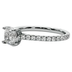 1 ct Round moissanite 14k gold engagement ring