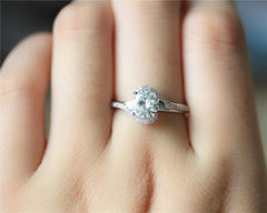 1 CT Round Moissanite Engagement Ring 925 Sterling Silver Promise Ring For Women