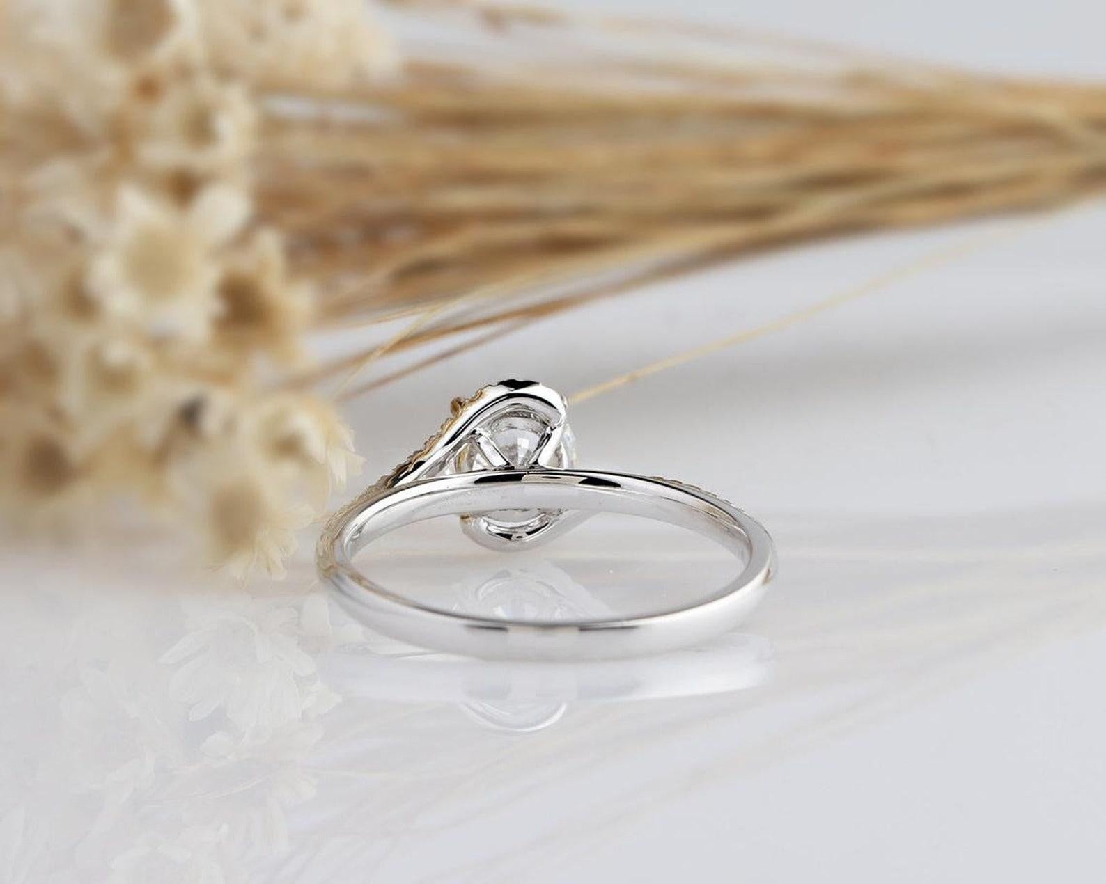 Women's or Men's 1 CT Round Moissanite Engagement Ring 925 Sterling Silver Promise Ring For Women For Sale