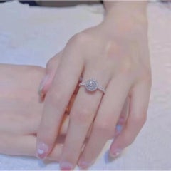 1 Ct Round Shaped Moissanite Ring 925 Sterling Silver Solitare Wedding Ring .