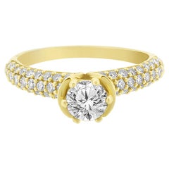 1 Carat Round Solitaire Diamond Ring in 18k Solid Gold