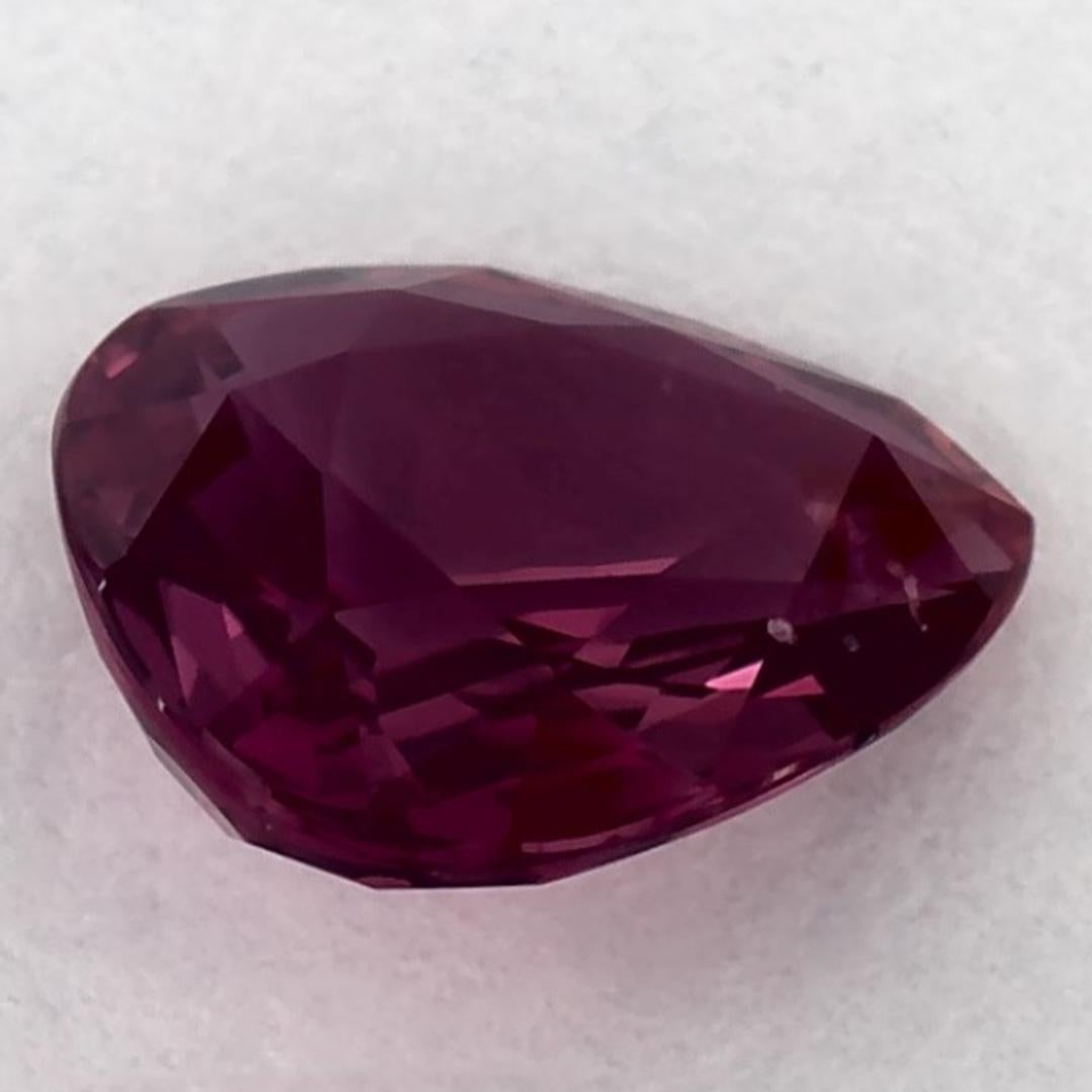 1 Ct Ruby Pear Loose Gemstone In New Condition For Sale In Fort Lee, NJ
