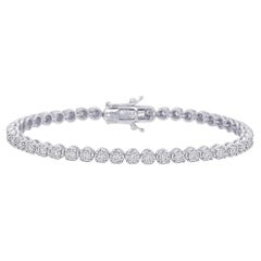 Pulsera blanda de tenis de 1 ct con diamantes alrededor