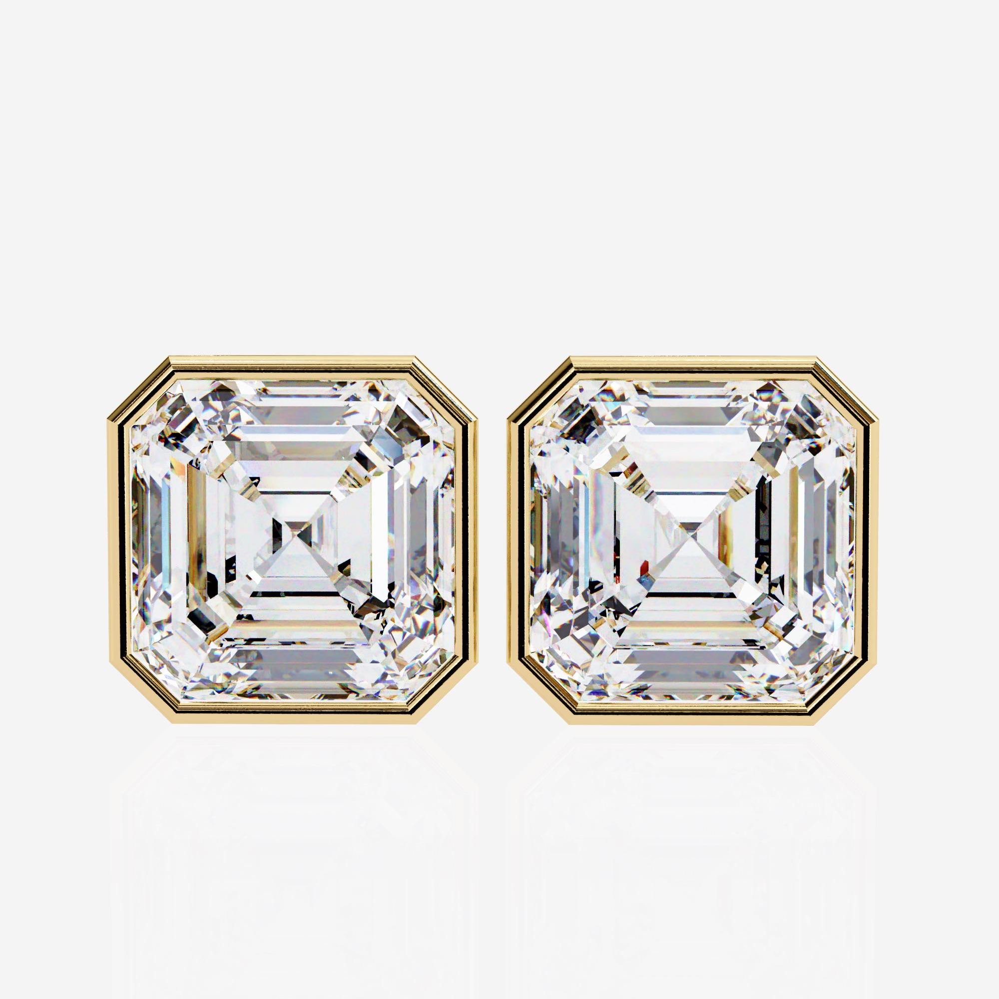 1 Ct Total Pendientes de Diamantes talla Asscher Engaste Bisel 14K Oro macizo SI GH en Nuevo estado para la venta en New York, NY