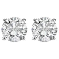 1 Ct TW Nature taglio brillante rotondo Borchie in oro bianco 14k a vite