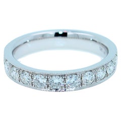 1 Cts Diamond Pave Eternity Engagement Wedding Anniversary Band White Gold Ring