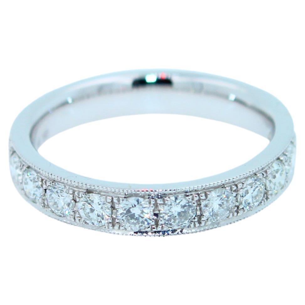 1 Cts Diamond Pave Eternity Engagement Wedding Anniversary Band White Gold Ring