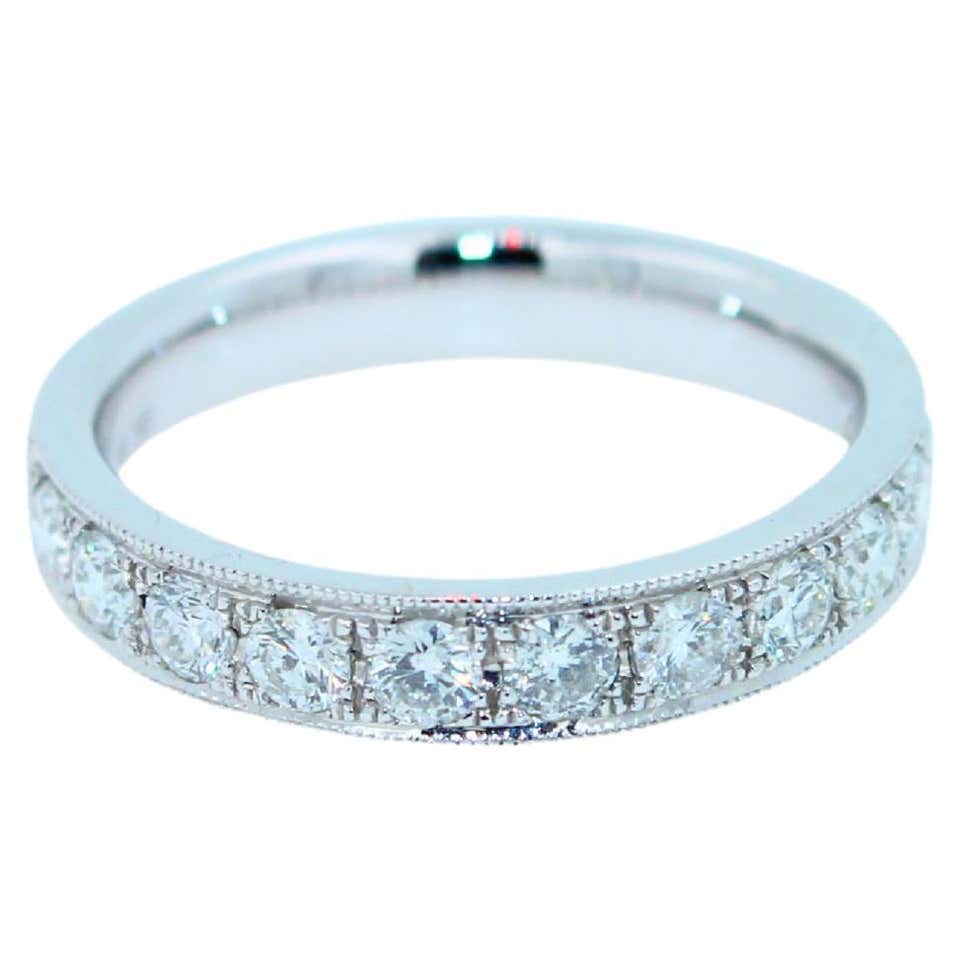 Pave Diamond 4.3cts 18k White Gold Eternity Band Ring For Sale at 1stDibs