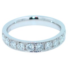 1 Cts Diamond Pave Eternity Engagement Wedding Anniversary Band White Gold Ring