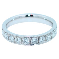 1 carati di diamante Pave Eternity Engagement Wedding Anniversary Band Anello in oro bianco