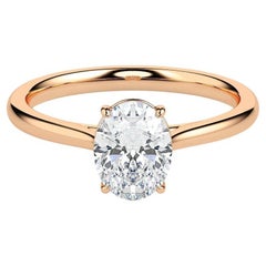 1 cts Moissanite Wedding Ring Engagement 925 sterling Silver rose gold plated
