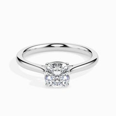 1 cts Anillo de compromiso Moissanite Plata de ley 925  Chapado en oro blanco