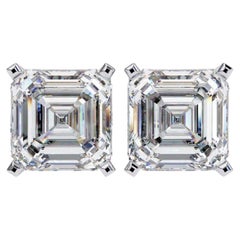 1 CTW Asscher Diamond Stud Earrings in 14K Gold, SI Solitaire Studs