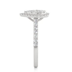 1 ctw Diamant Moonlight Birnen-Cluster-Ring aus 14K Weißgold