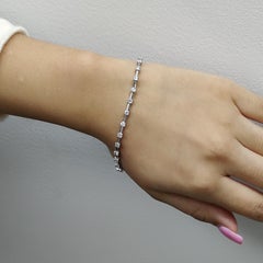 Bracciale Tennis Petite con diamante da 1 CTW in oro 14K SI+, chiusura sicura