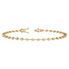 Bracciale Tennis Petite con diamante da 1 CTW in oro 14K SI+, chiusura sicura