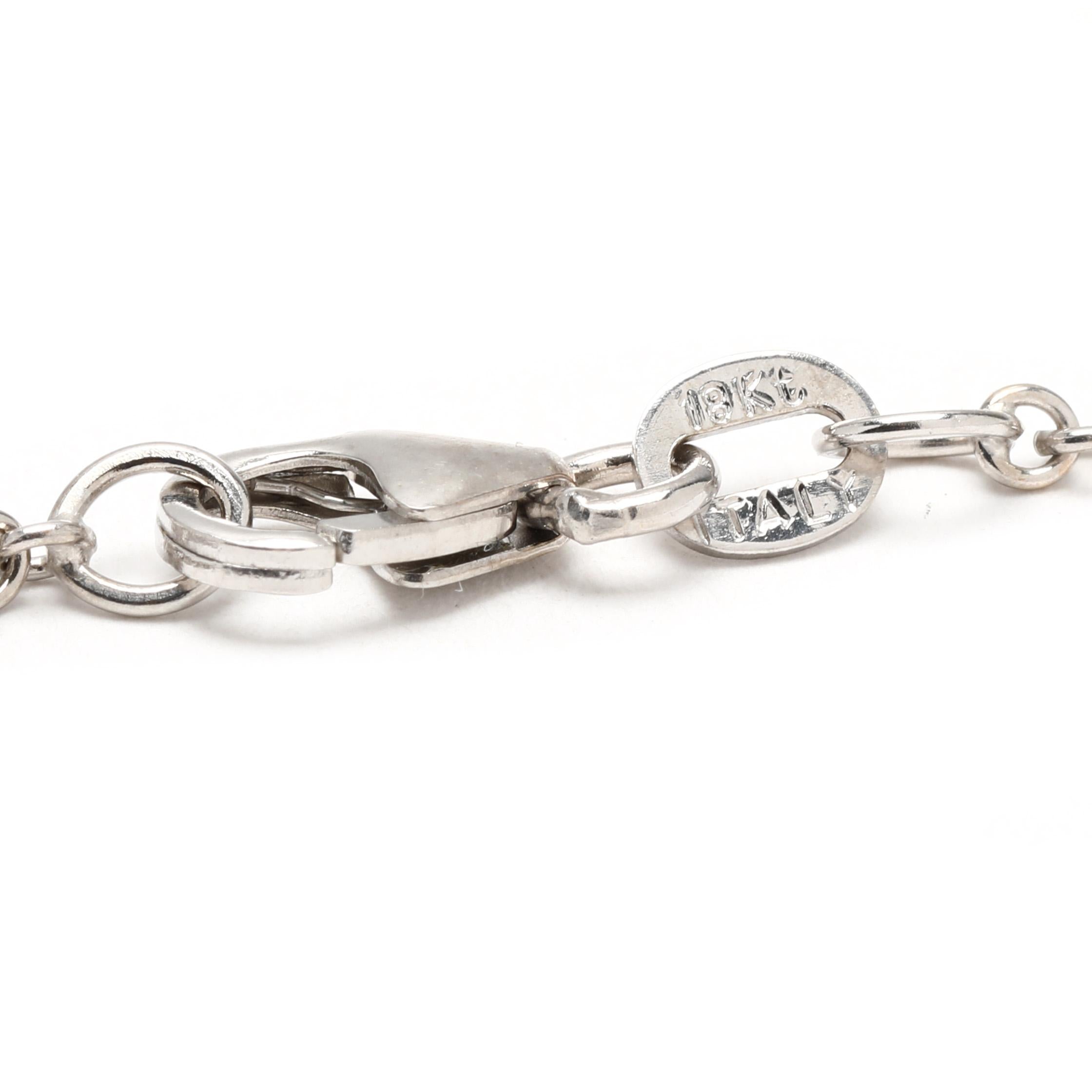 Collier pendentif diamant rond 1 ctw, or blanc 18k, longueur 18 pouces Bon état - En vente à McLeansville, NC