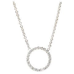 Collier pendentif diamant rond 1 ctw, or blanc 18k, longueur 18 pouces