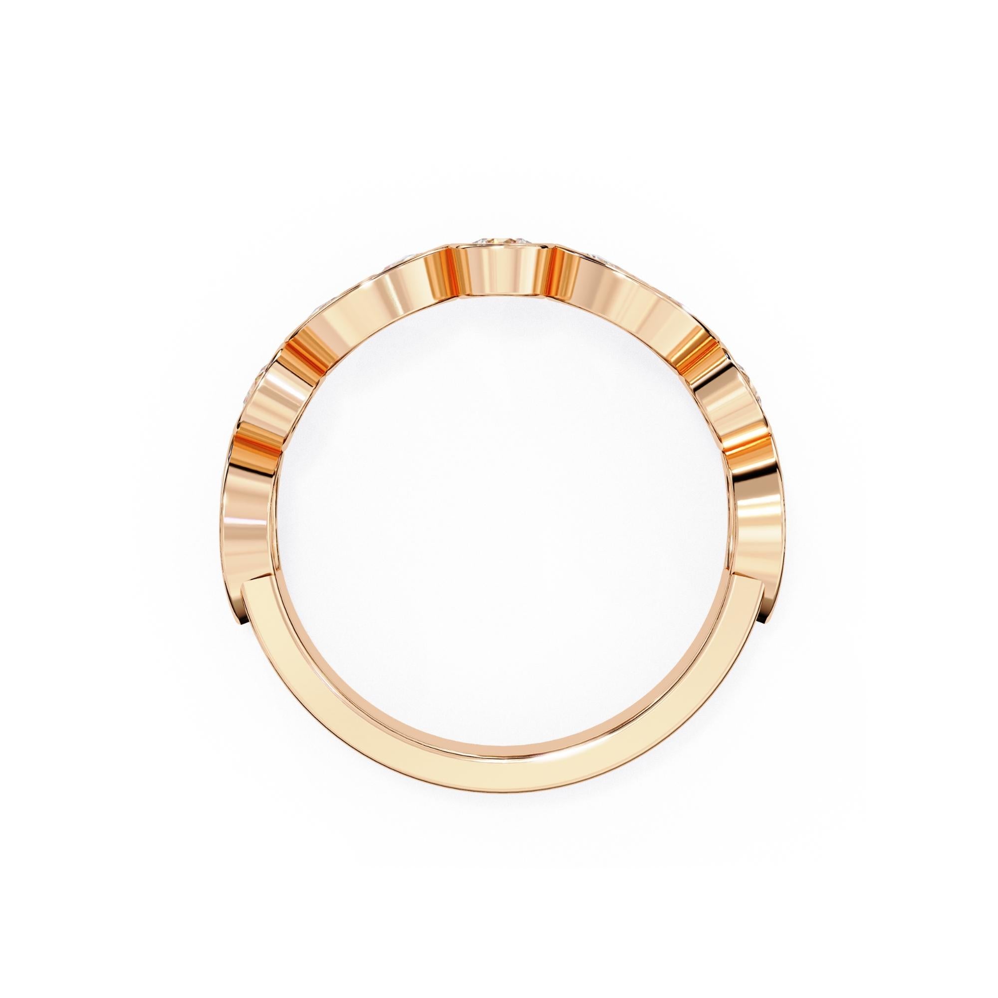 1 Ctw, Marquise and Round Bezel Diamond Ring, Diamond Band, 14K Solid Gold, SI For Sale 6