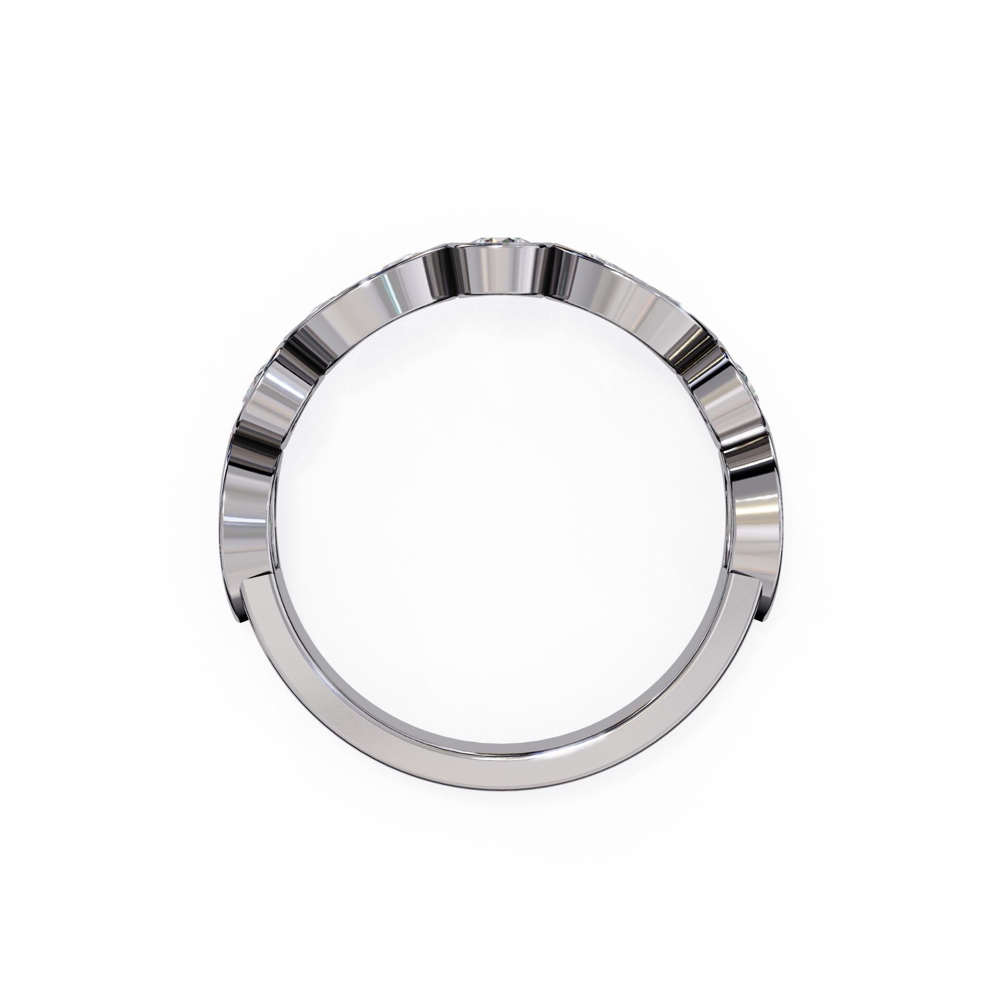 1 Ctw, Marquise and Round Bezel Diamond Ring, Diamond Band, 14K Solid Gold, SI For Sale 10
