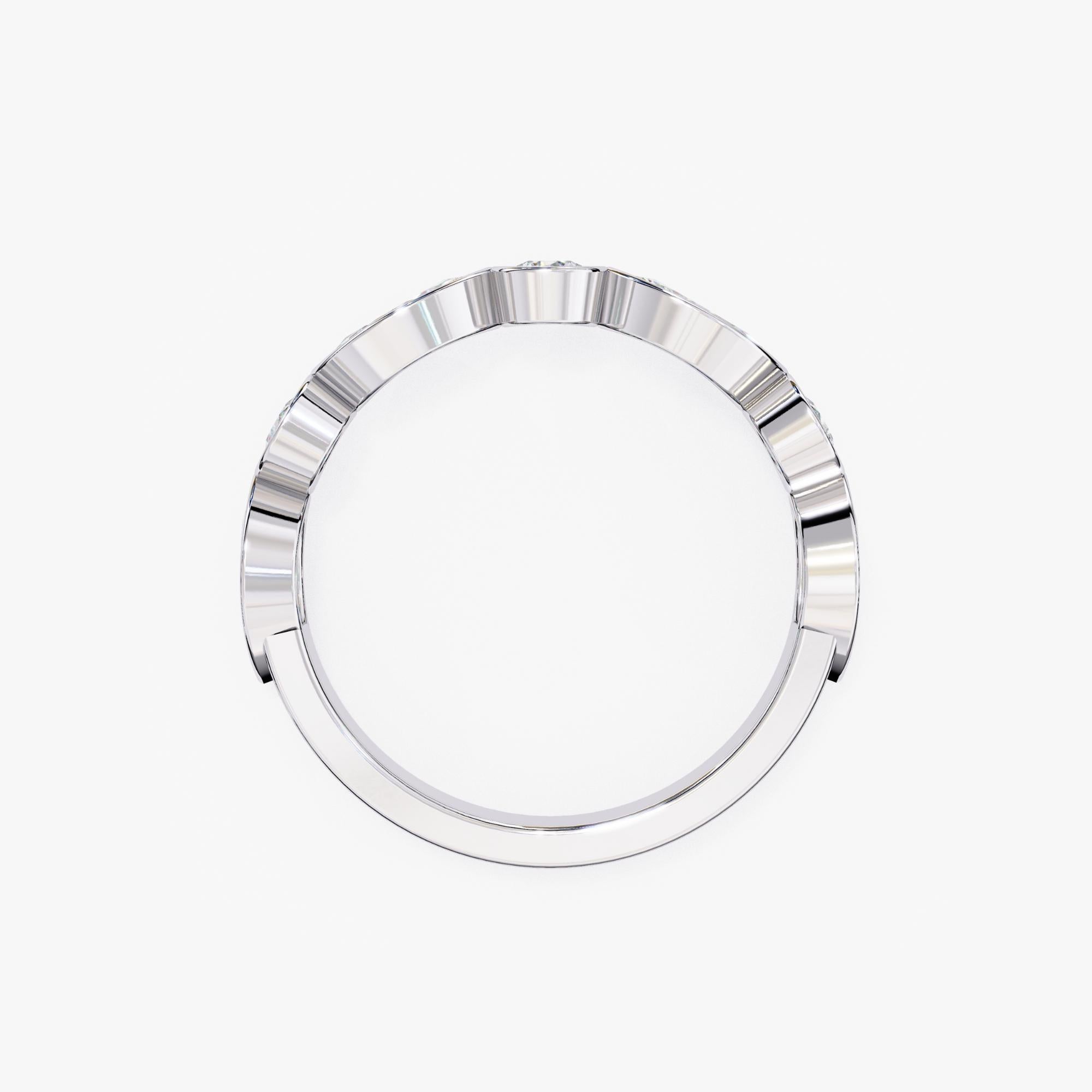 Marquise Cut 1 Ctw, Marquise and Round Bezel Diamond Ring, Diamond Band, 14K Solid Gold, SI For Sale