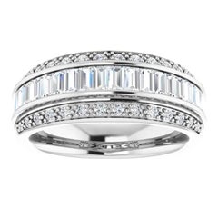 1 CTW Natural Diamond 14K White Gold Anniversary Ring