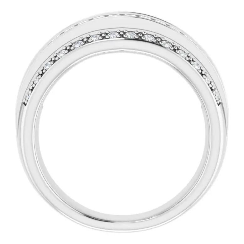 1 CTW Diamante Natural Anillo de Aniversario de Oro Blanco de 14K Corte redondo en venta