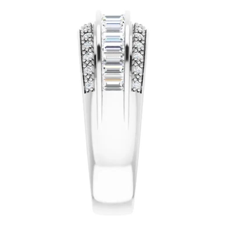 1 CTW Diamante Natural Anillo de Aniversario de Oro Blanco de 14K en Nuevo estado para la venta en West Palm Beach, FL
