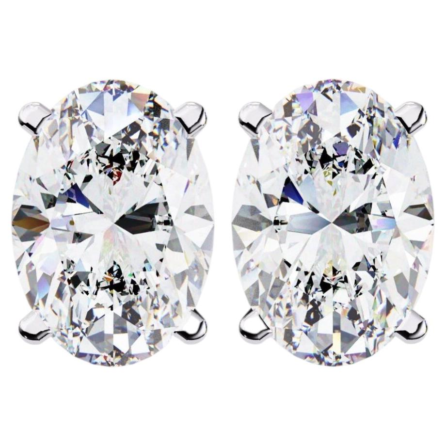 1 CTW Oval Diamond Stud Earrings in 14K Gold, SI Natural Diamond Earrings