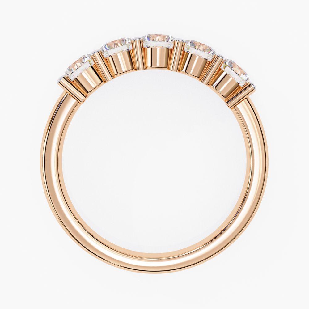 1 Ctw Round Cut Diamond Ring Half Eternity Band  14K Gold For Sale 8