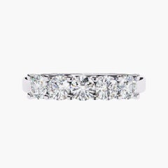 1 Ctw Round Cut Diamond Ring Half Eternity Band  14K Gold