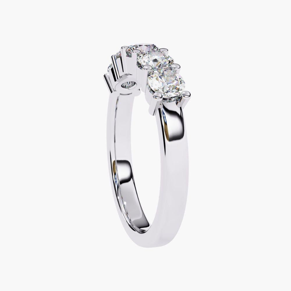 Women's 1 Ctw Round Cut Diamond Ring Half Eternity Band  14K Gold For Sale
