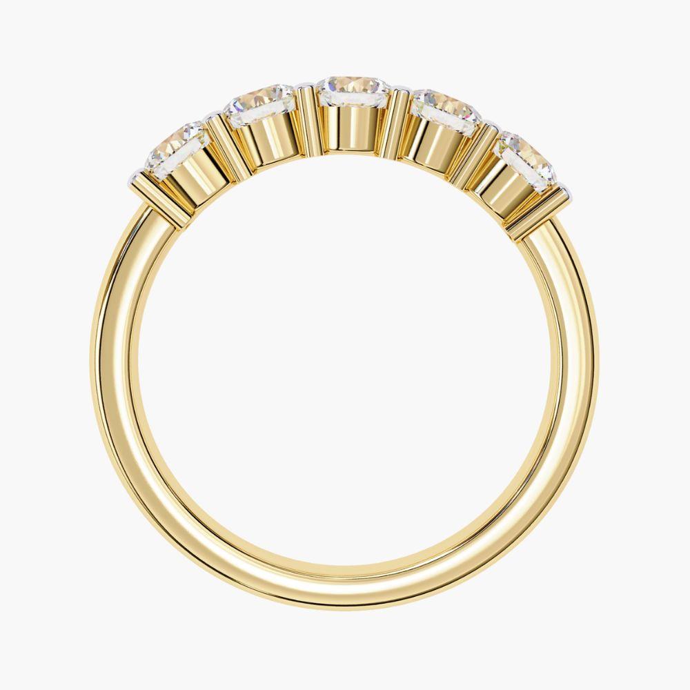 1 Ctw Round Cut Diamond Ring Half Eternity Band  14K Gold For Sale 4
