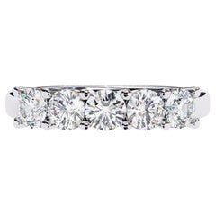 1 Ctw Round Cut Diamond Ring Half Eternity Band  14K Gold