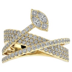 Anillo de dedo de oro amarillo de 18 quilates con un diamante redondo de 1 quilate