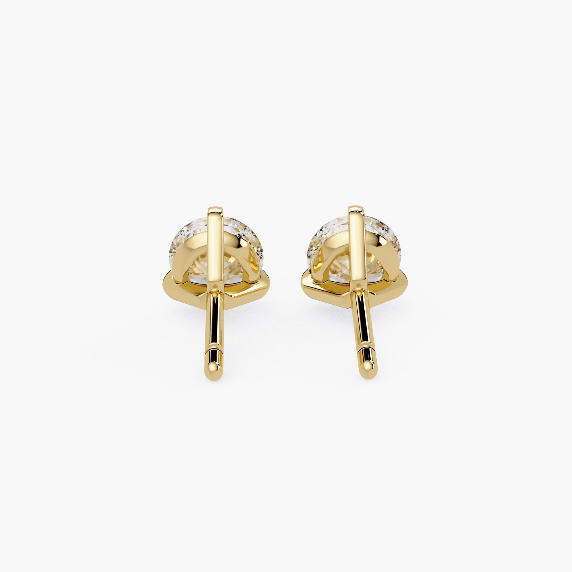 Contemporaneo Orecchini con diamante rotondo da 1 carato in oro 14K Push Back Comfort Secure Fit in vendita