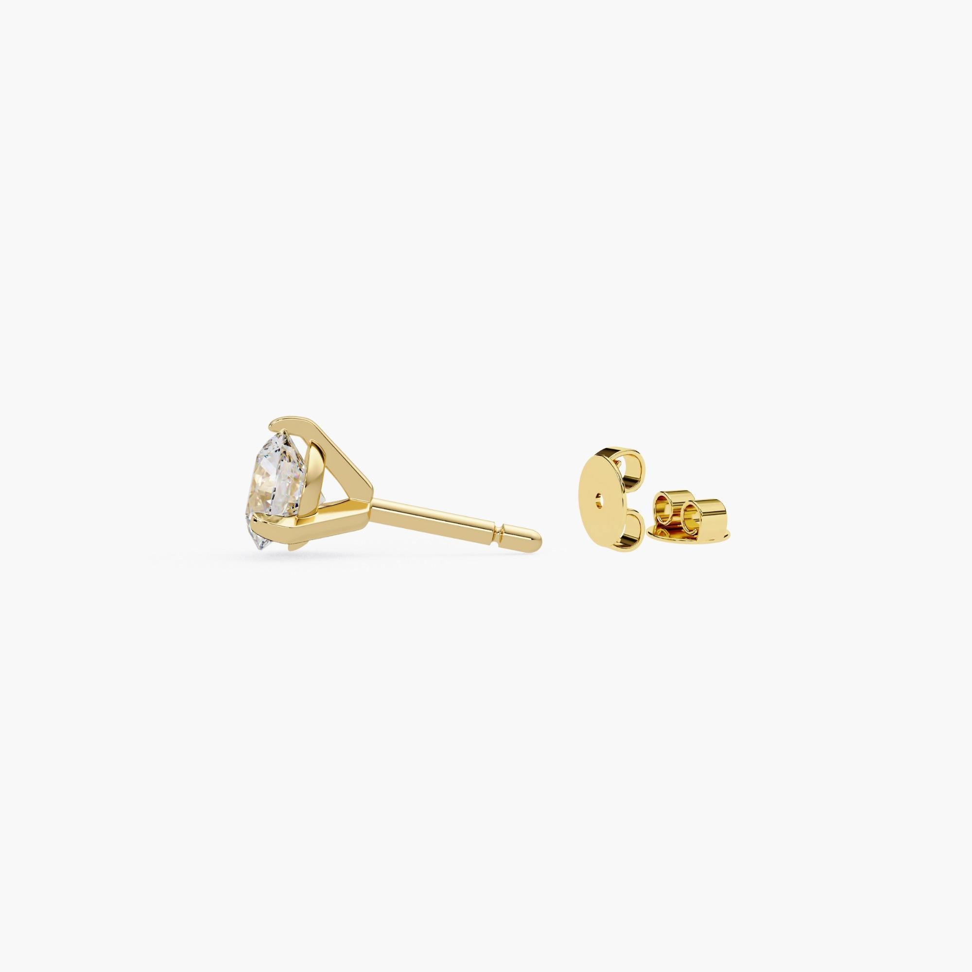 Orecchini con diamante rotondo da 1 carato in oro 14K Push Back Comfort Secure Fit In condizioni Nuovo in vendita a New York, NY
