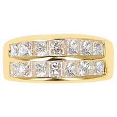 1 ct. pt. Bracelet à deux rangées de diamants, or jaune 18 carats