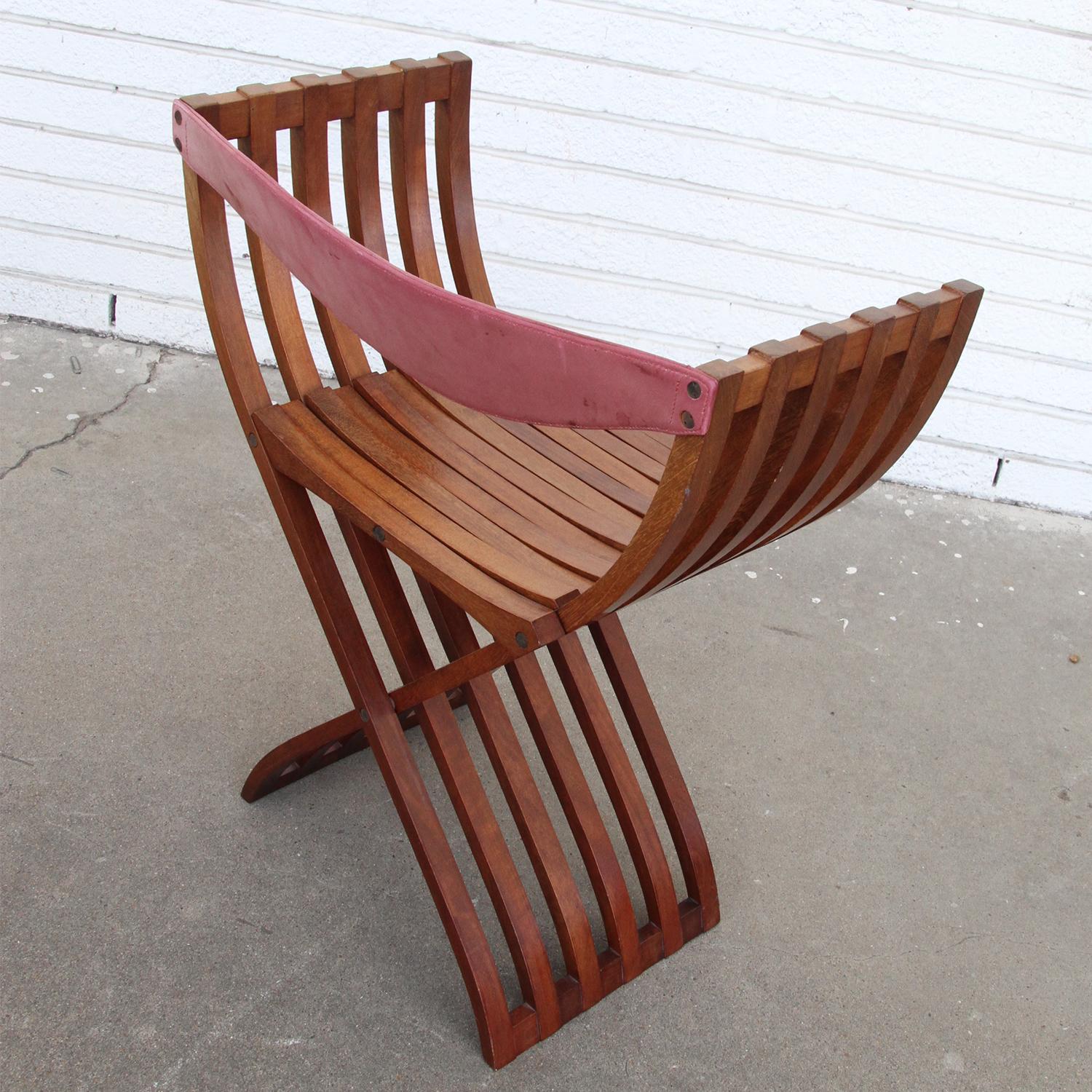 Beech 1 Curule Chair in the Style of Pierre Paulin For Sale