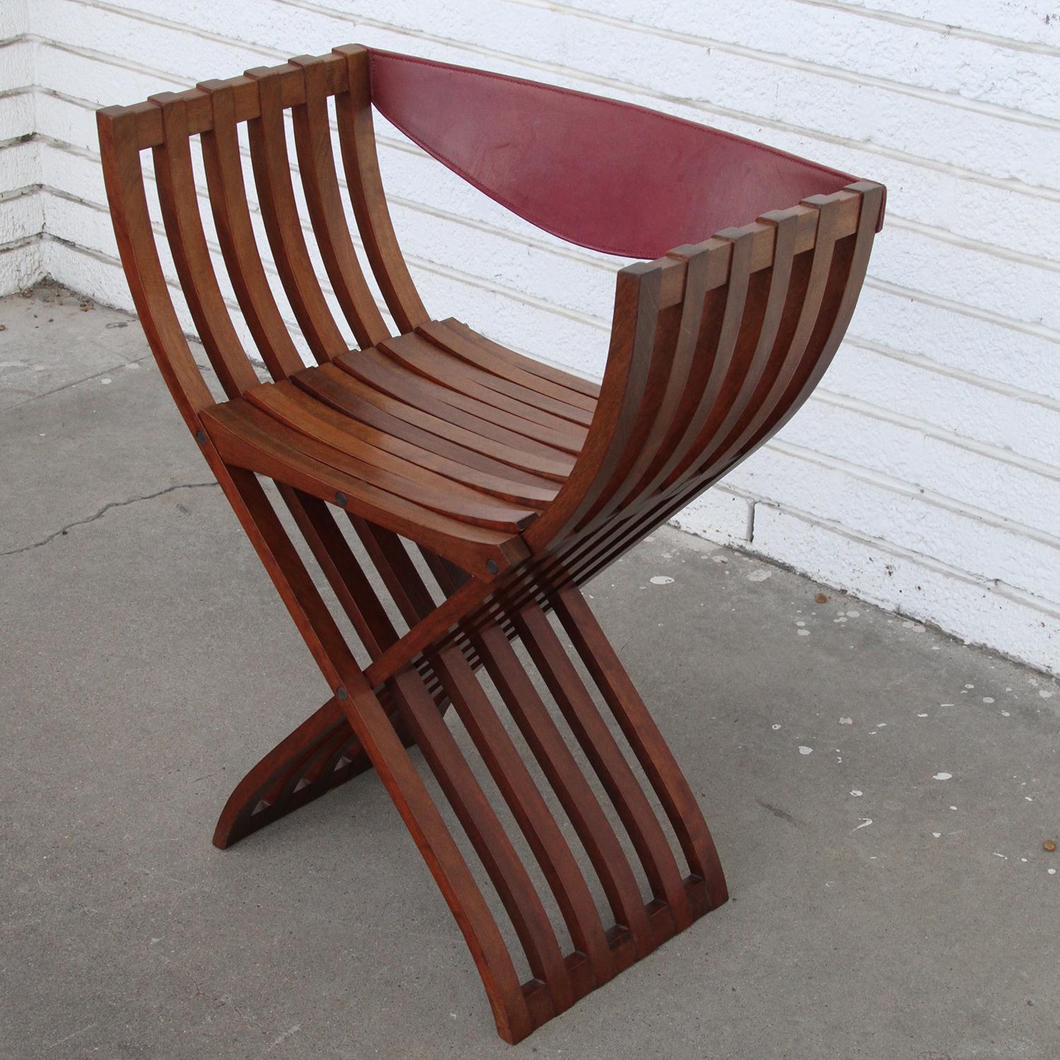 Bauhaus 1 Curule Chair in the Style of Pierre Paulin For Sale
