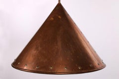 1   Danish Hand-hammered Copper Pendant Lamp by E.S Horn Aalestrup, 50s