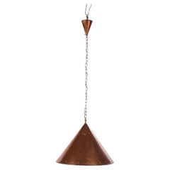 1   Danish Hand-hammered Copper Pendant Lamp by E.S Horn Aalestrup, 50s